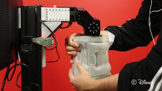 GIF showing a person attach the air bubble using velcro and press on it.